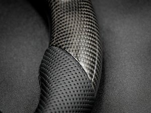 Jeep Wrangler JL Custom Steering Wheel - Carbon Fiber - Round Top/ Flat Bottom - Perf Leather/ Black Stitch Jeep Wrangler JL Custom Steering Wheel - Carbon Fiber - Round Top/ Flat Bottom - Perf Leather/ Black Stitch